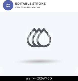 Ink Drop icon vector, filled flat sign, solid pictogram isolated on white, logo illustration. Ink Drop icon for presentation. Stock Vector