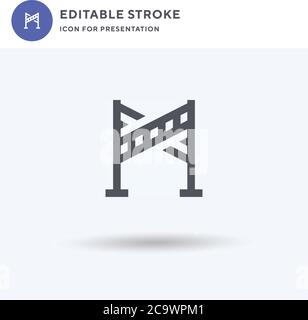 Police Line icon vector, filled flat sign, solid pictogram isolated on white, logo illustration. Police Line icon for presentation. Stock Vector
