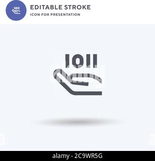 Binary Code icon vector, filled flat sign, solid pictogram isolated on white, logo illustration. Binary Code icon for presentation. Stock Vector