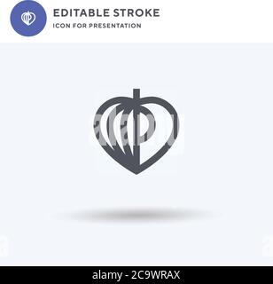 Physalis icon vector, filled flat sign, solid pictogram isolated on white, logo illustration. Physalis icon for presentation. Stock Vector