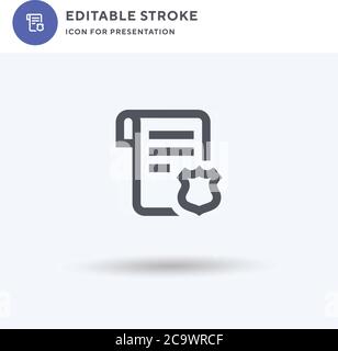 Police Order icon vector, filled flat sign, solid pictogram isolated on white, logo illustration. Police Order icon for presentation. Stock Vector