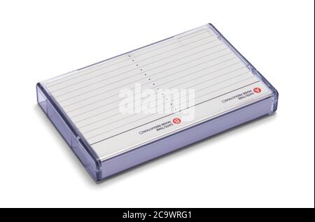Audio Cassette Case Isolated on White Background. Stock Photo