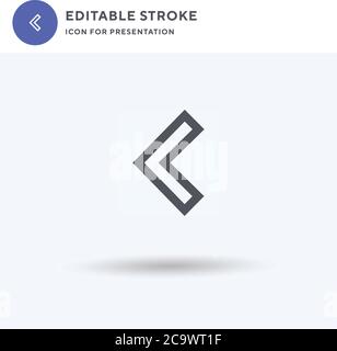 Left Chevron icon vector, filled flat sign, solid pictogram isolated on white, logo illustration. Left Chevron icon for presentation. Stock Vector