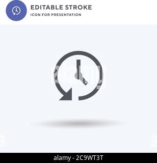 Counterclockwise icon vector, filled flat sign, solid pictogram isolated on white, logo illustration. Counterclockwise icon for presentation. Stock Vector