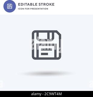 Diskette icon vector, filled flat sign, solid pictogram isolated on white, logo illustration. Diskette icon for presentation. Stock Vector