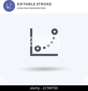 Curves icon vector, filled flat sign, solid pictogram isolated on white, logo illustration. Curves icon for presentation. Stock Vector