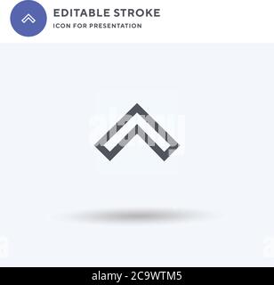 Up Chevron icon vector, filled flat sign, solid pictogram isolated on white, logo illustration. Up Chevron icon for presentation. Stock Vector