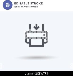 Send To Printer icon vector, filled flat sign, solid pictogram isolated on white, logo illustration. Send To Printer icon for presentation. Stock Vector