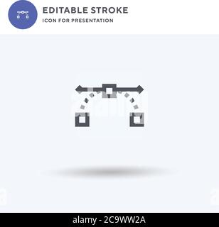 Curves icon vector, filled flat sign, solid pictogram isolated on white, logo illustration. Curves icon for presentation. Stock Vector