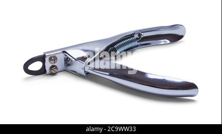 Metal Dog Nail Clippers Isolated on White. Stock Photo
