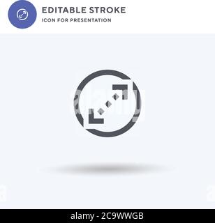 Diameter icon vector, filled flat sign, solid pictogram isolated on white, logo illustration. Diameter icon for presentation. Stock Vector