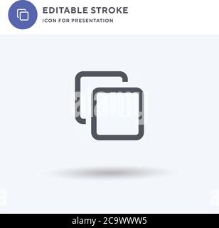 Copy icon vector, filled flat sign, solid pictogram isolated on white, logo illustration. Copy icon for presentation. Stock Vector