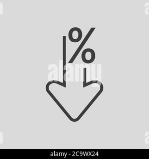Percentage icon. Linear percentage icon isolated. Sale percentage ...