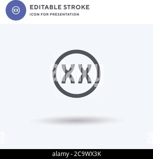 Xx icon vector, filled flat sign, solid pictogram isolated on white, logo illustration. Xx icon for presentation. Stock Vector