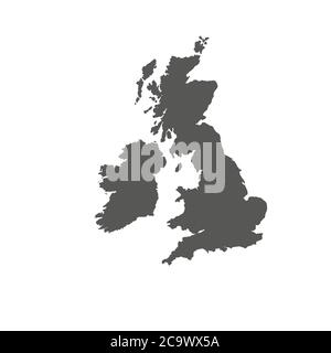 The Great Britain map in gray on a white background Stock Vector