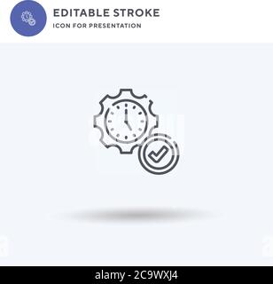 Time Management icon vector, filled flat sign, solid pictogram isolated on white, logo illustration. Time Management icon for presentation. Stock Vector