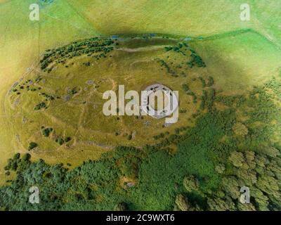 Edin’s Hall Broch on Cockburn Law, above the Whiteadder Water, near the Scottish border town of Duns. Stock Photo