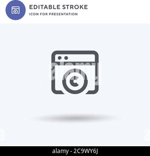 Copyright icon vector, filled flat sign, solid pictogram isolated on white, logo illustration. Copyright icon for presentation. Stock Vector
