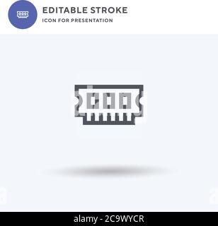 Ram icon vector, filled flat sign, solid pictogram isolated on white, logo illustration. Ram icon for presentation. Stock Vector