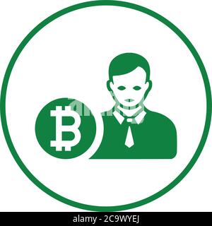 Bitcoin investor icon. Perfect use for print media, web, stock images, commercial use or any kind of design project. Stock Vector