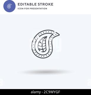 Paisley icon vector, filled flat sign, solid pictogram isolated on white, logo illustration. Paisley icon for presentation. Stock Vector