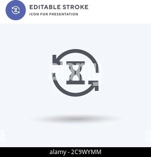 Processing Time icon vector, filled flat sign, solid pictogram isolated on white, logo illustration. Processing Time icon for presentation. Stock Vector