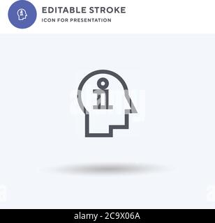 Knowledge icon vector, filled flat sign, solid pictogram isolated on white, logo illustration. Knowledge icon for presentation. Stock Vector
