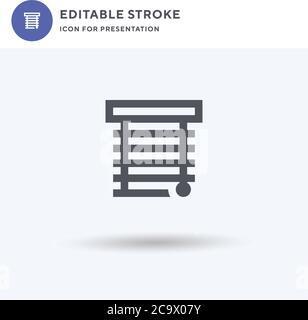 Blinds icon vector, filled flat sign, solid pictogram isolated on white, logo illustration. Blinds icon for presentation. Stock Vector