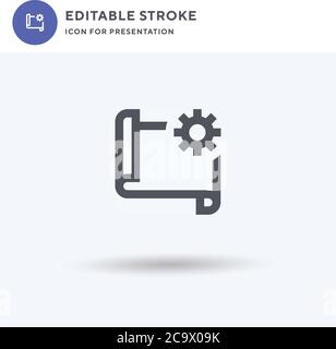 Project icon vector, filled flat sign, solid pictogram isolated on white, logo illustration. Project icon for presentation. Stock Vector