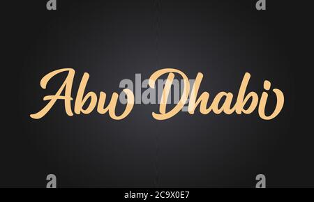 Hand sketched DUBAI word as banner or logo in gold. Lettering for header, label, flyer, poster, print, card, advertising Stock Vector