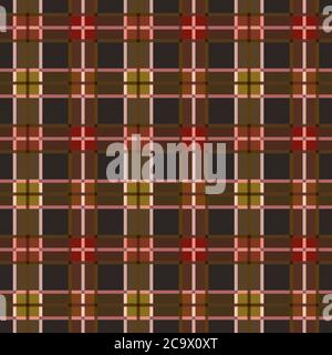 Tartan Scottish muted seamless pattern in muted blue, khaki, yellow and red hues with diagonal lines, texture for flannel shirt, plaid, tablecloths, c Stock Vector
