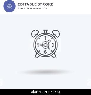 Alarm icon vector, filled flat sign, solid pictogram isolated on white, logo illustration. Alarm icon for presentation. Stock Vector