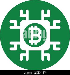 Bitcoin, block chain icon. Creative element design in designing and developing websites, commercial, print media, web or any type of design projects. Stock Vector