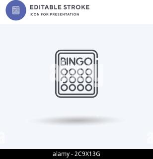 Bingo icon vector, filled flat sign, solid pictogram isolated on white, logo illustration. Bingo icon for presentation. Stock Vector