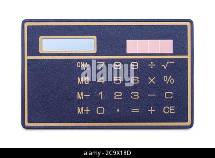 Thin Solar Calculator Isolated on White Background. Stock Photo