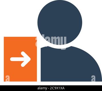 User profile with entrance sign line icon. Account login symbol Stock Vector