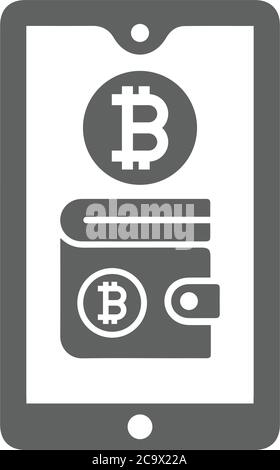 Bitcoin, mobile, wallet icon. Beautiful, meticulously designed icon. Well organized and editable Vector for any uses. Stock Vector