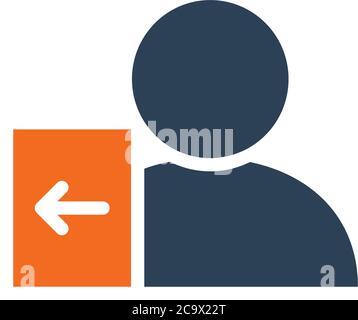 User profile with entrance sign line icon. Account login symbol Stock Vector