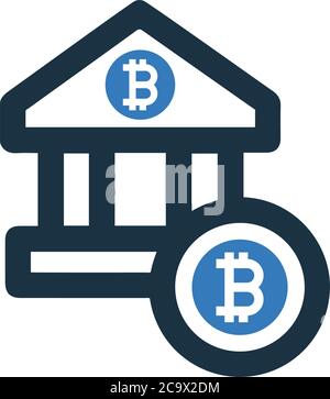 Bitcoin Property Icon. Beautiful, meticulously designed icon. Well organized and editable Vector for any uses. Stock Vector