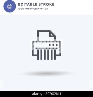 Shredder icon vector, filled flat sign, solid pictogram isolated on white, logo illustration. Shredder icon for presentation. Stock Vector
