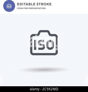 Iso icon vector, filled flat sign, solid pictogram isolated on white, logo illustration. Iso icon for presentation. Stock Vector