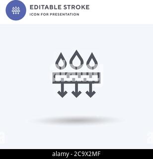 Water Proof icon vector, filled flat sign, solid pictogram isolated on white, logo illustration. Water Proof icon for presentation. Stock Vector