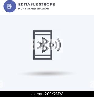 Bluetooth icon vector, filled flat sign, solid pictogram isolated on white, logo illustration. Bluetooth icon for presentation. Stock Vector