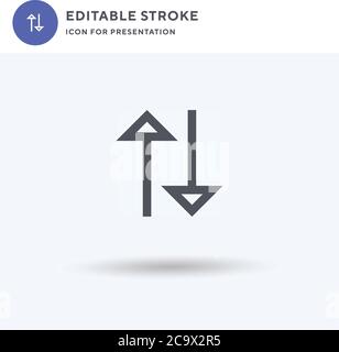 Sort icon vector, filled flat sign, solid pictogram isolated on white, logo illustration. Sort icon for presentation. Stock Vector