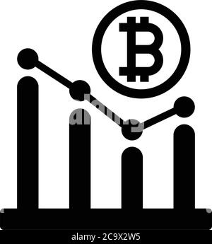 Bitcoin growth icon. Perfect use for print media, web, stock images, commercial use or any kind of design project. Stock Vector