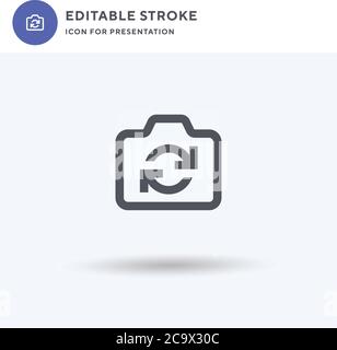 Switch Camera icon vector, filled flat sign, solid pictogram isolated on white, logo illustration. Switch Camera icon for presentation. Stock Vector