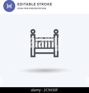 Cradle icon vector, filled flat sign, solid pictogram isolated on white, logo illustration. Cradle icon for presentation. Stock Vector