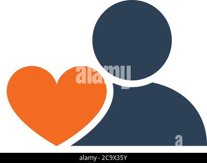 User profile with heart line icon. Charity, donation, feedback symbol Stock Vector