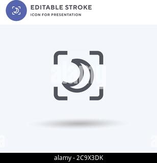 Night Mode icon vector, filled flat sign, solid pictogram isolated on white, logo illustration. Night Mode icon for presentation. Stock Vector