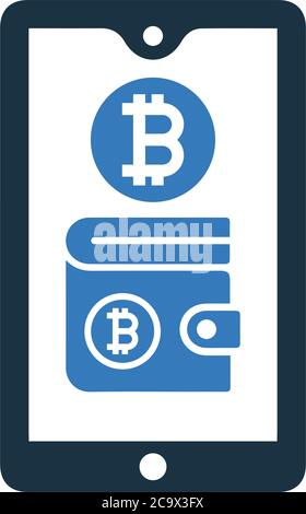 Bitcoin, mobile, wallet icon. Beautiful, meticulously designed icon. Well organized and editable Vector for any uses. Stock Vector